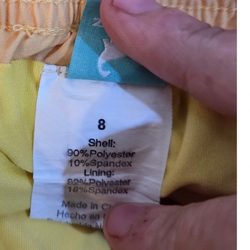 SurfCuz Boys Colorblock Swim Trunks Pink Blue Yellow Compression Liner Size 8